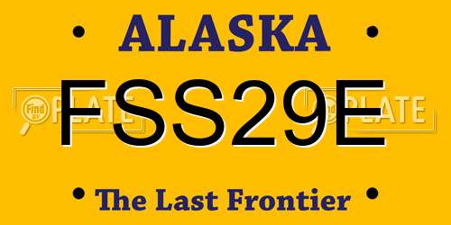 FSS29E Alaska License Plate