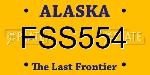 FSS554 Alaska License Plate