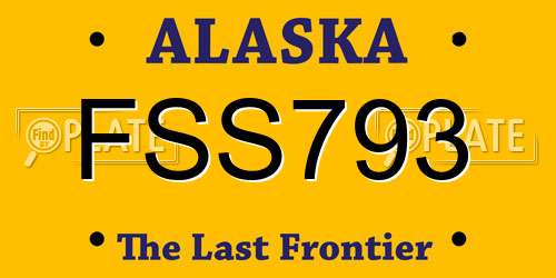 FSS793 Alaska License Plate