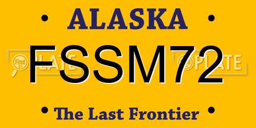 FSSM72 Alaska License Plate