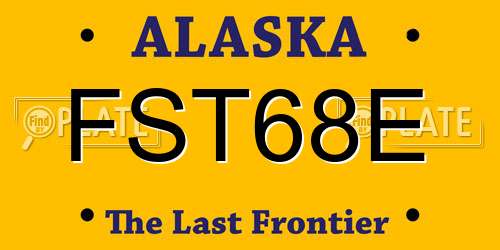FST68E Alaska License Plate