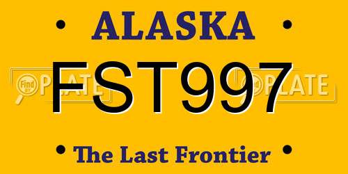 FST997 Alaska License Plate