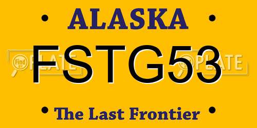 FSTG53 Alaska License Plate