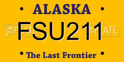 FSU211 Alaska License Plate