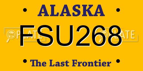 FSU268 Alaska License Plate