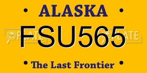 FSU565 Alaska License Plate