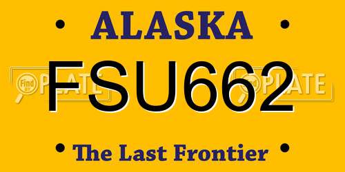 FSU662 Alaska License Plate