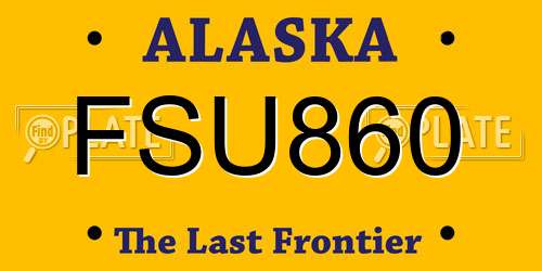 FSU860 Alaska License Plate