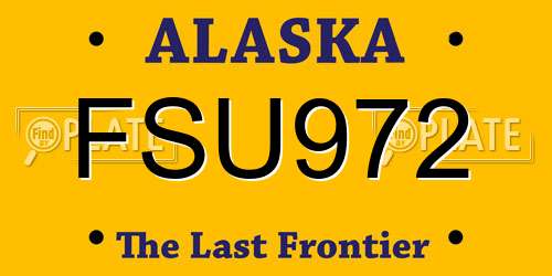 FSU972 Alaska License Plate