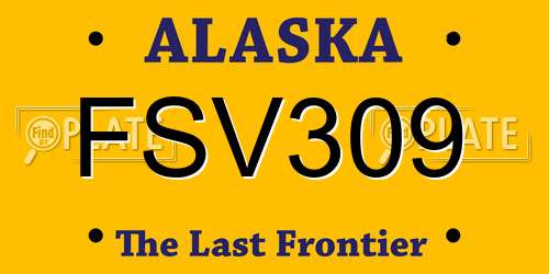 FSV309 Alaska License Plate