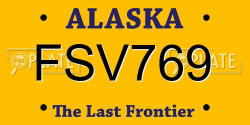FSV769 Alaska License Plate