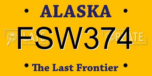 FSW374 Alaska License Plate