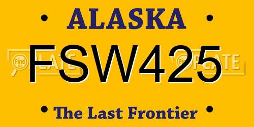 FSW425 Alaska License Plate