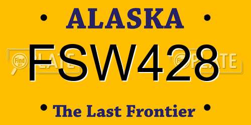 FSW428 Alaska License Plate