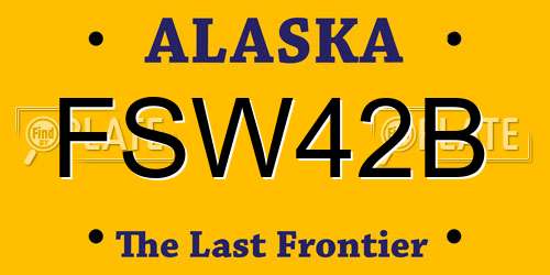 FSW42B Alaska License Plate