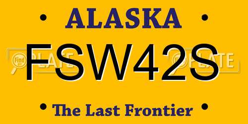 FSW42S Alaska License Plate