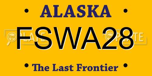 FSWA28 Alaska License Plate