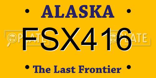 FSX416 Alaska License Plate