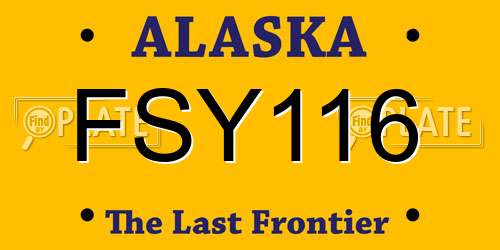 FSY116 Alaska License Plate