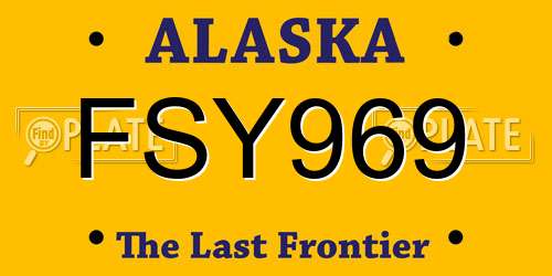 FSY969 Alaska License Plate