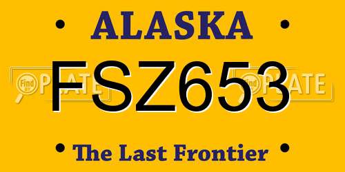 FSZ653 Alaska License Plate