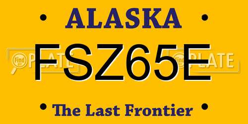 FSZ65E Alaska License Plate