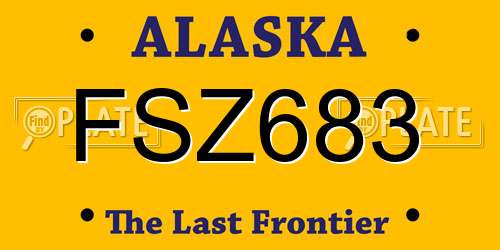 FSZ683 Alaska License Plate