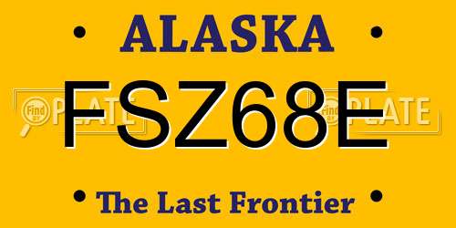 FSZ68E Alaska License Plate