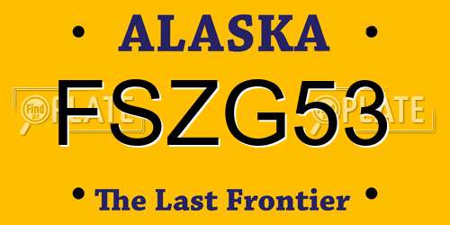 FSZG53 Alaska License Plate