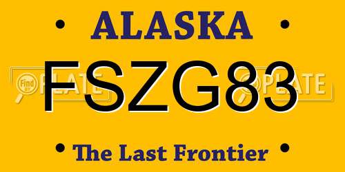 FSZG83 Alaska License Plate