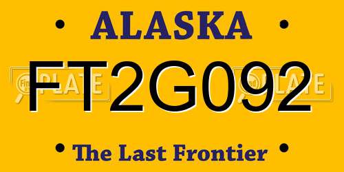 FT2G092 Alaska License Plate