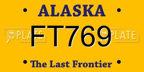 FT769 Alaska License Plate