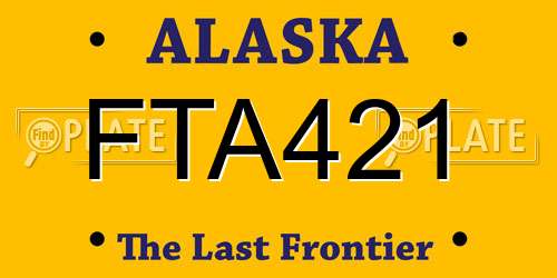 FTA421 Alaska License Plate