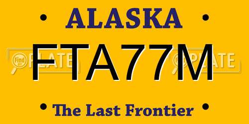 FTA77M Alaska License Plate