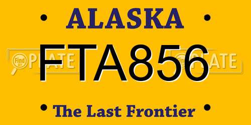 FTA856 Alaska License Plate
