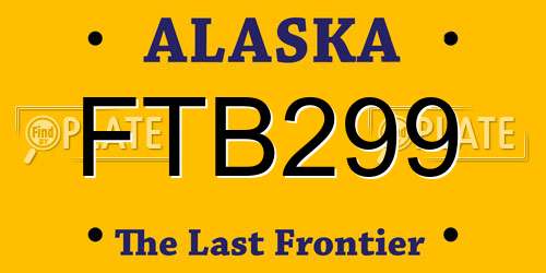FTB299 Alaska License Plate