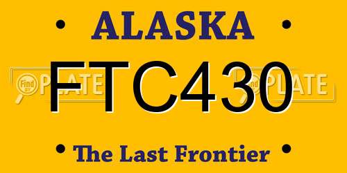 FTC430 Alaska License Plate