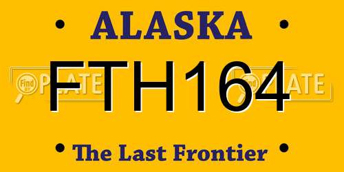 FTH164 Alaska License Plate