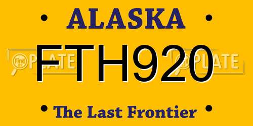 FTH920 Alaska License Plate