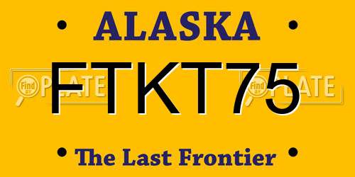 FTKT75 Alaska License Plate