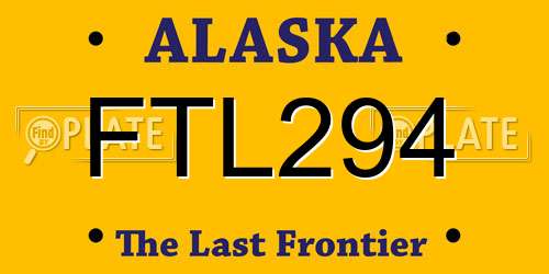 FTL294 Alaska License Plate