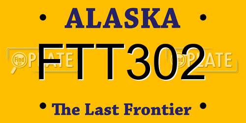 FTT302 Alaska License Plate