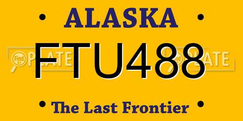 FTU488 Alaska License Plate