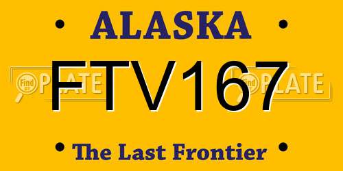 FTV167 Alaska License Plate