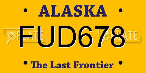 FUD678 Alaska License Plate