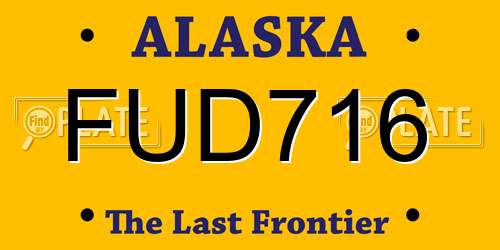 FUD716 Alaska License Plate