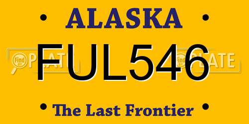FUL546 Alaska License Plate