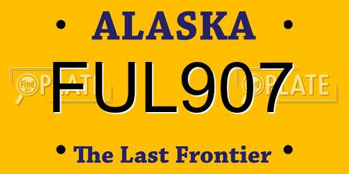 FUL907 Alaska License Plate