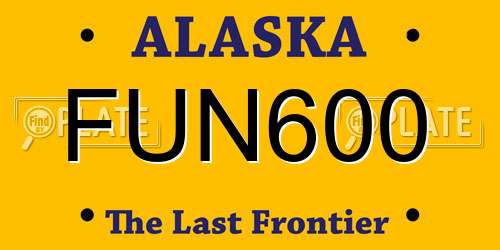 FUN600 Alaska License Plate