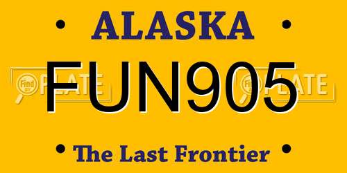 FUN905 Alaska License Plate